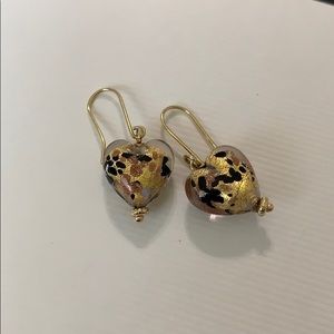 Gold Venetian Glass Earrings